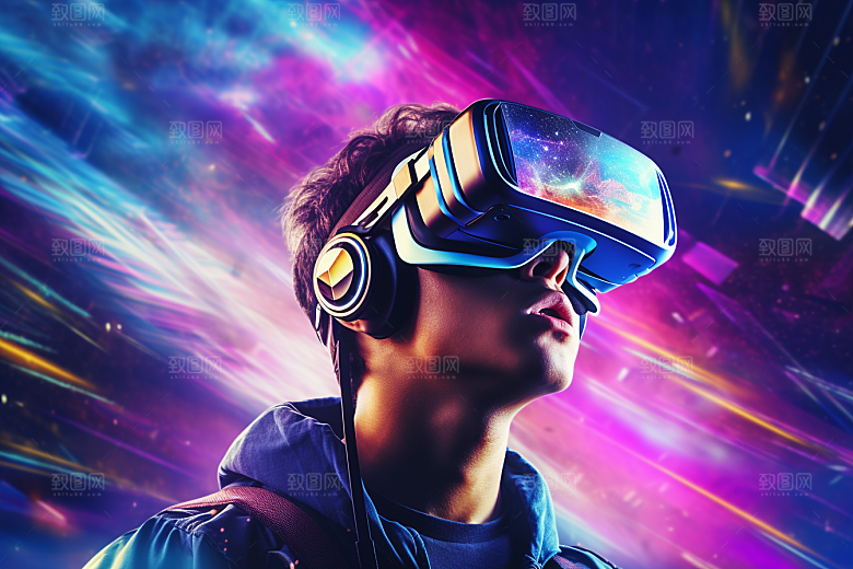 赛博VR眼镜光效科技素材