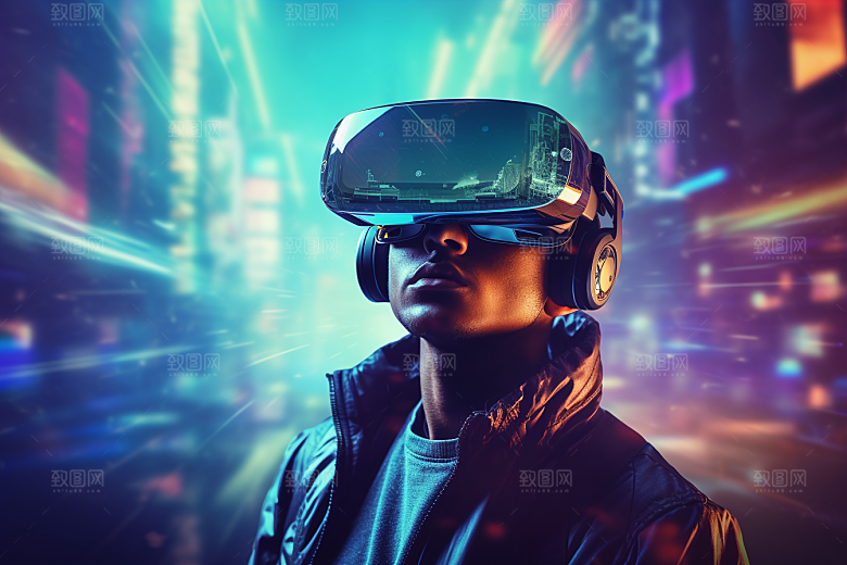 赛博VR眼镜赛博朋克光效素材