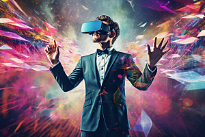 赛博VR眼镜夜之城科幻素材