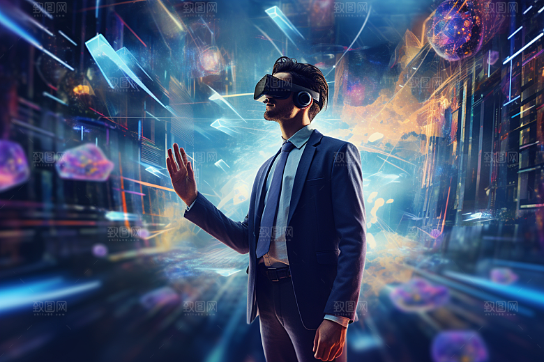 赛博VR眼镜夜之城科幻素材