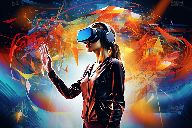 赛博VR眼镜电子设备科技素材