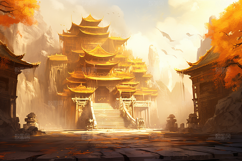 国潮建筑CG中国传统原画