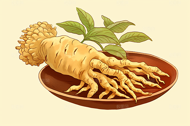 三七中草药植物插画