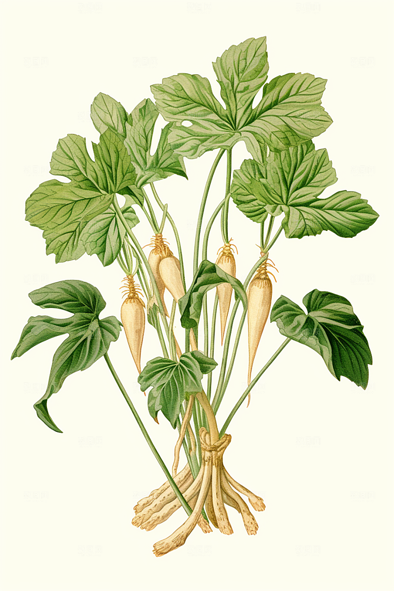 三七医学中草药插画