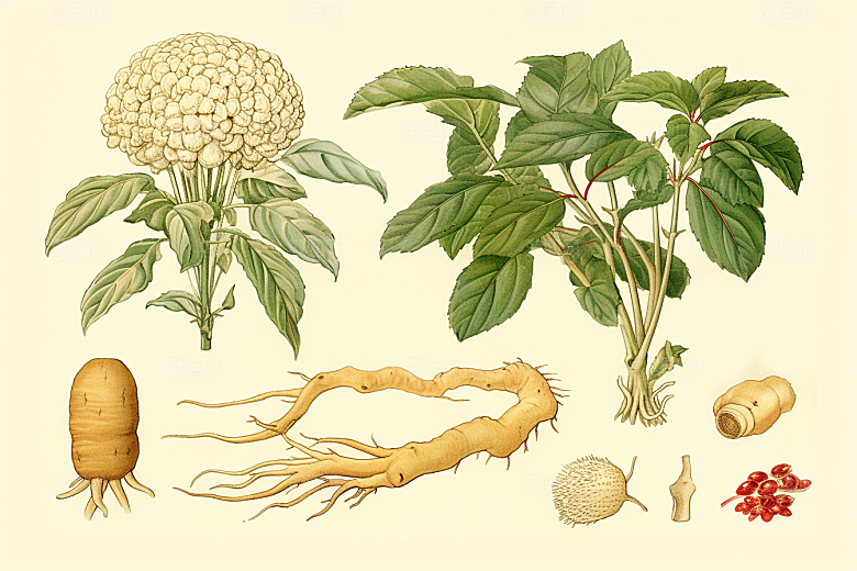 三七医疗药方插画