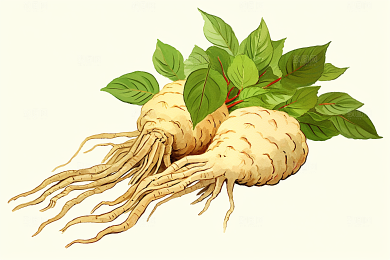 三七中草药中药材插画