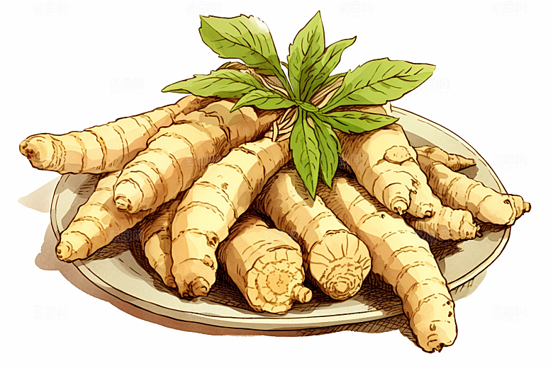 三七植物中草药插画
