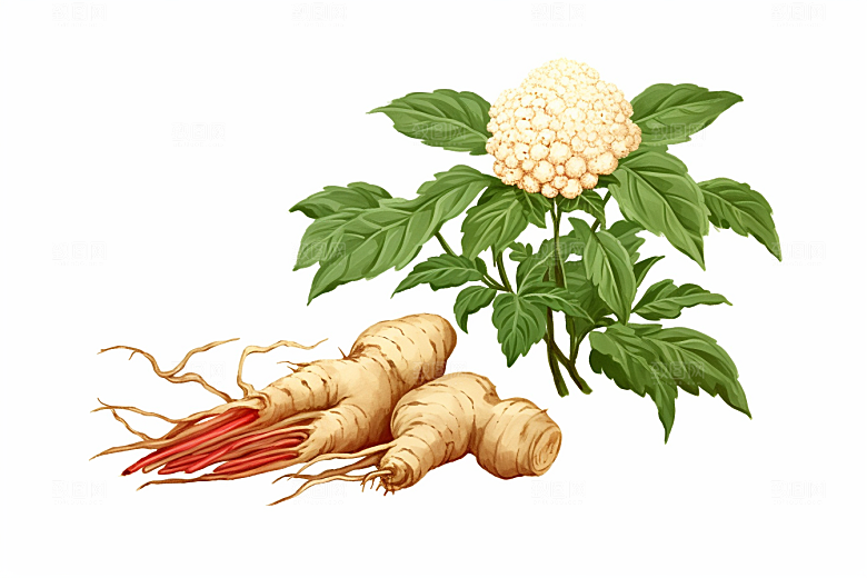 三七保健中医插画