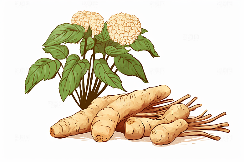 三七植物医疗插画
