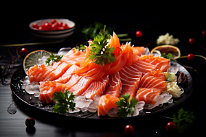 三文鱼高清鱼肉摄影图
