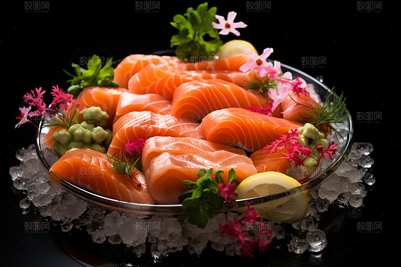 三文鱼鱼肉高清摄影图