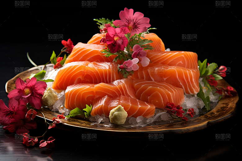 三文鱼鱼肉新鲜摄影图