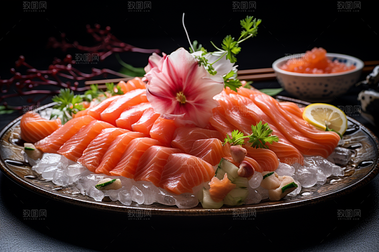 三文鱼美味海鲜摄影图