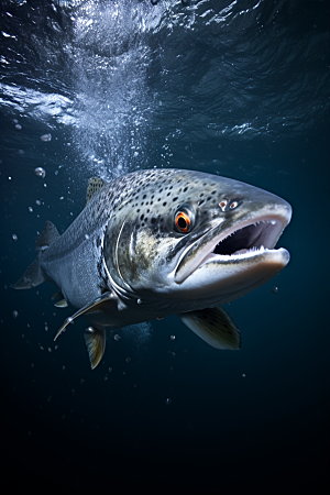 三文鱼鱼肉美味摄影图