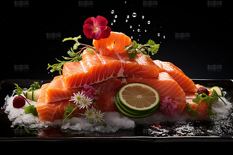 三文鱼高清美食摄影图