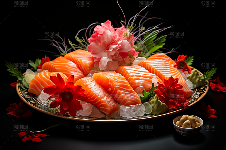 三文鱼鱼肉新鲜摄影图
