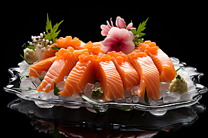 三文鱼美食高清摄影图
