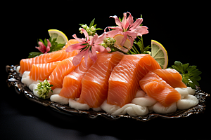 三文鱼美食高清摄影图