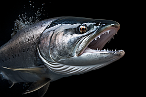 三文鱼新鲜鱼生摄影图