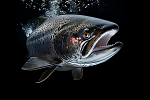 三文鱼生鱼片海鲜摄影图