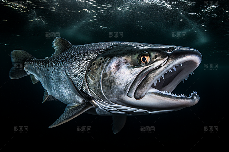 三文鱼生鱼片海鲜摄影图