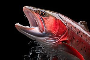 三文鱼美味鱼肉摄影图