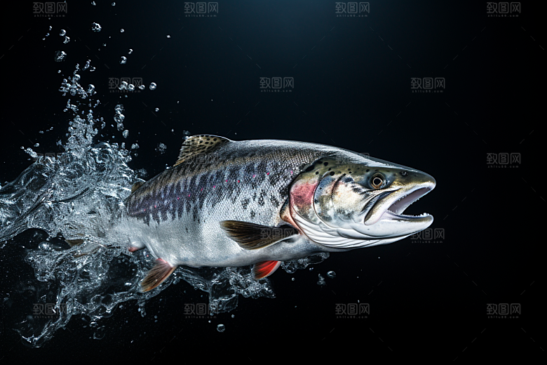 三文鱼日料海鲜摄影图