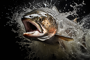 三文鱼美食美味摄影图