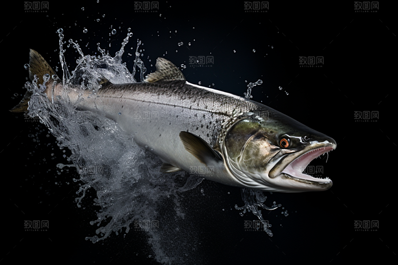 三文鱼美食海鲜摄影图
