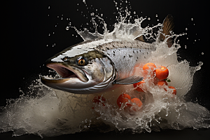 三文鱼高清美味摄影图