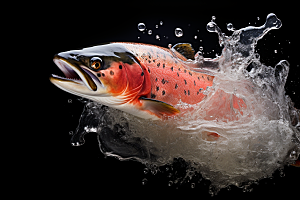 三文鱼美食新鲜摄影图