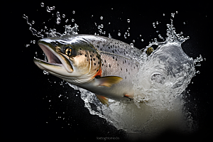 三文鱼新鲜鱼肉摄影图