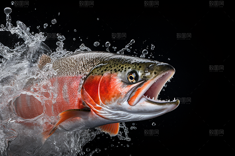 三文鱼日料美食摄影图
