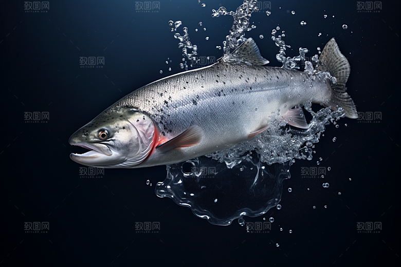 三文鱼鱼生鱼肉摄影图
