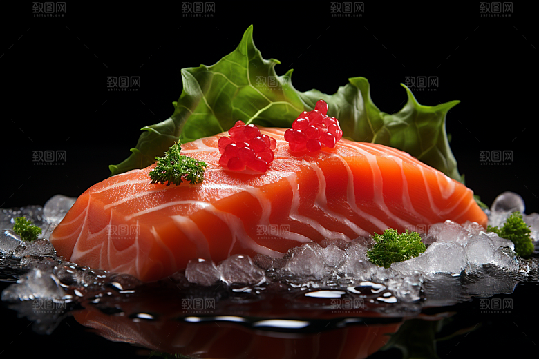 三文鱼鱼生美味摄影图