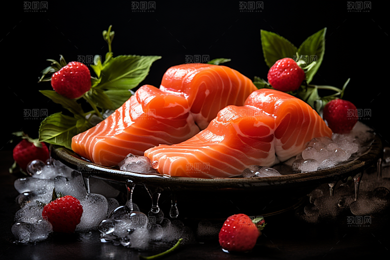 三文鱼美食美味摄影图
