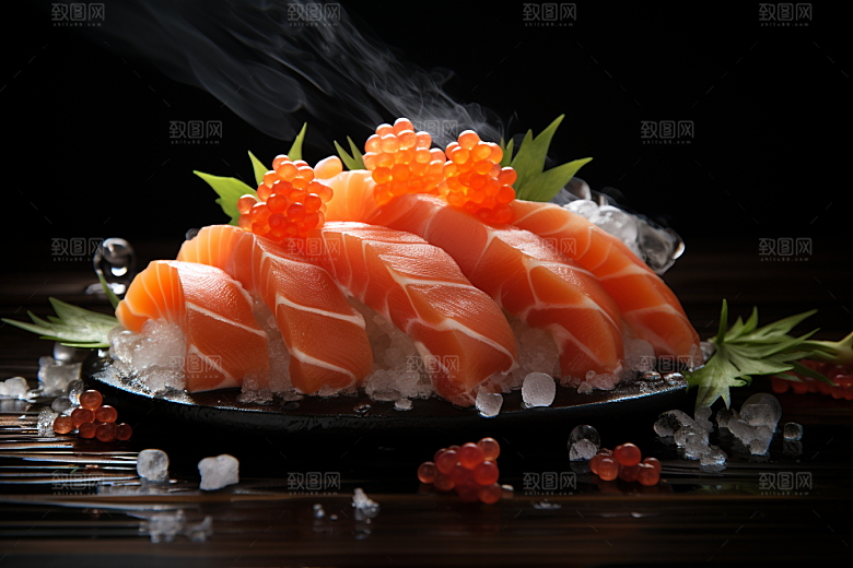 三文鱼美味海鲜摄影图