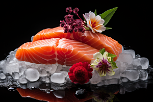 三文鱼高清美食摄影图