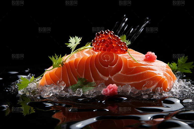 三文鱼美食高清摄影图