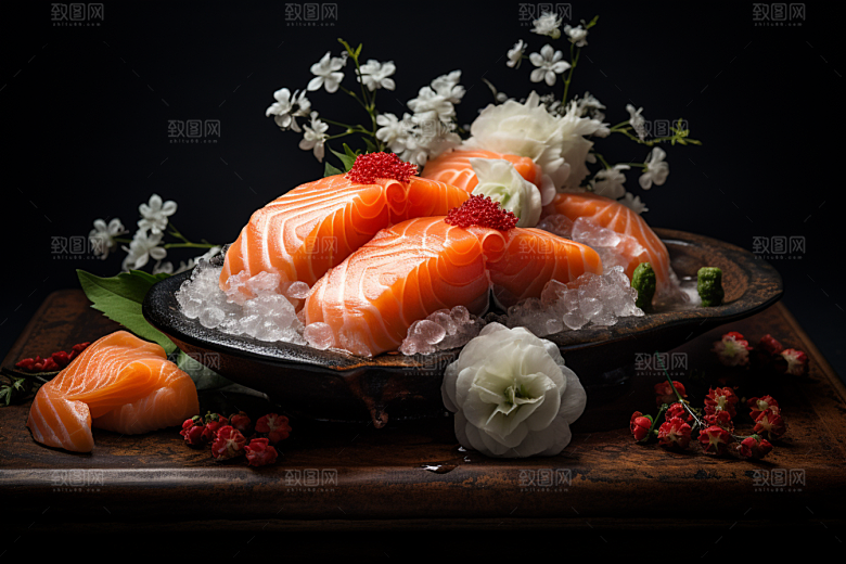 三文鱼日料高清摄影图