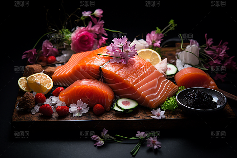 三文鱼鱼肉高清摄影图