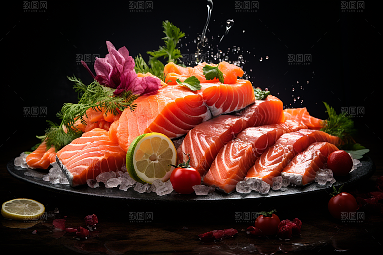 三文鱼高清美食摄影图