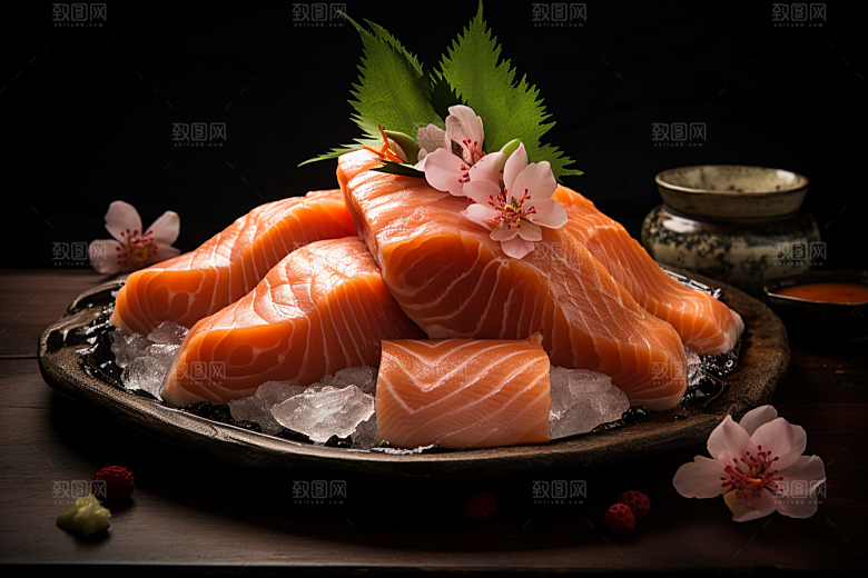 三文鱼美味高清摄影图