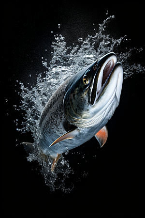 三文鱼美食生鱼片摄影图