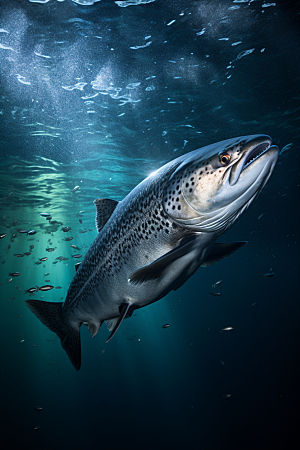 三文鱼鱼肉海鲜摄影图