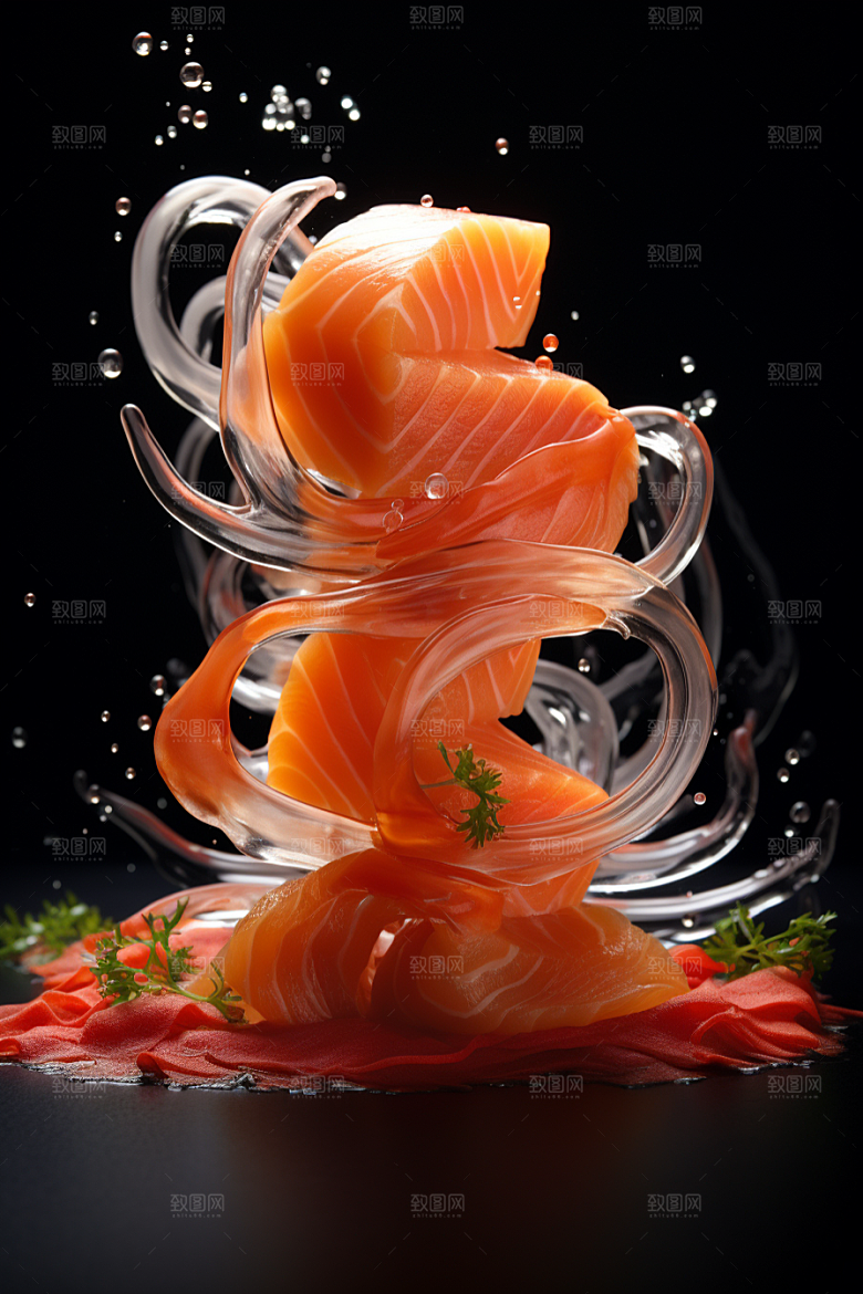 三文鱼高清美食摄影图