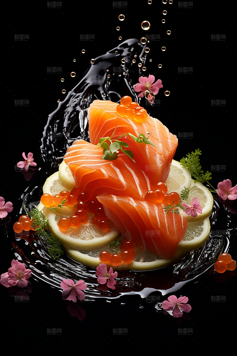 三文鱼鱼肉新鲜摄影图