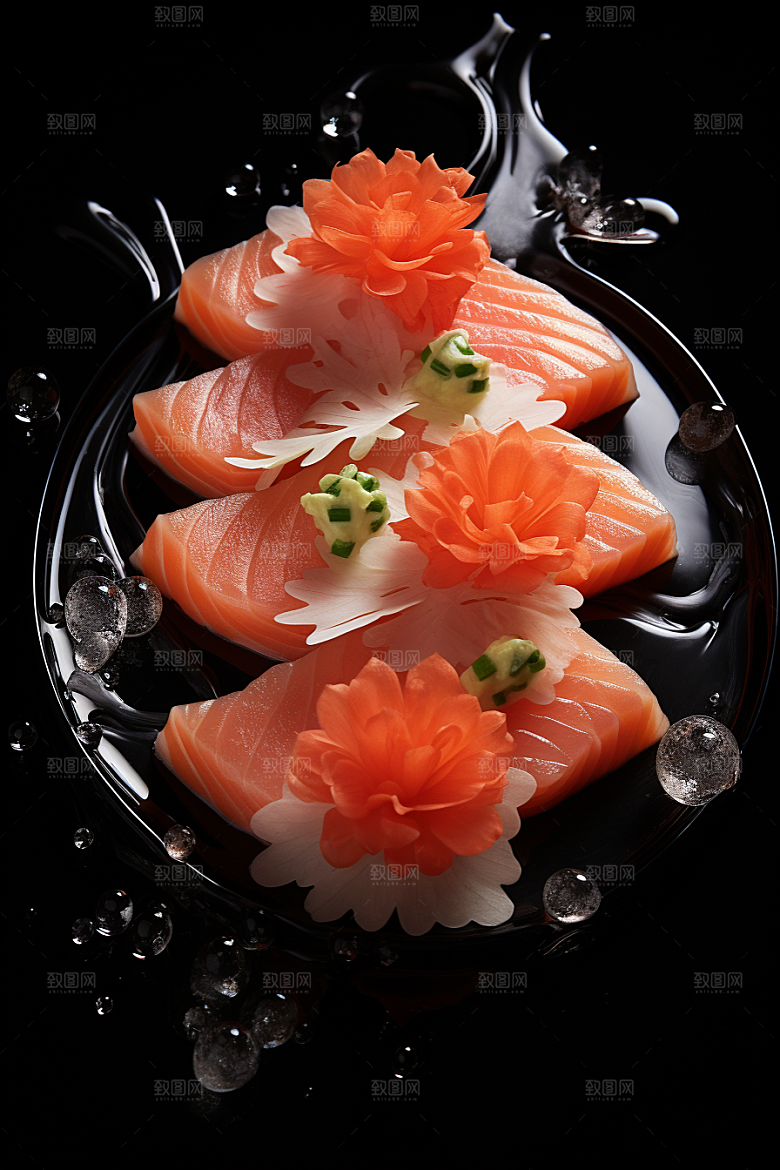 三文鱼美味美食摄影图