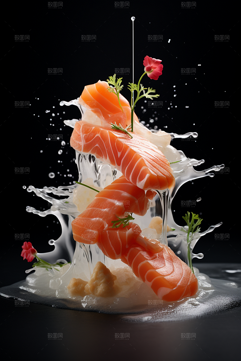 三文鱼美味美食摄影图