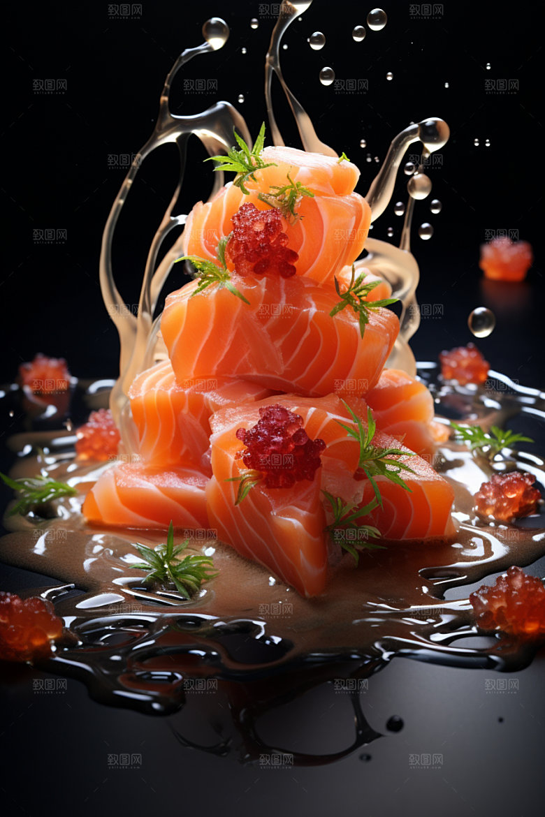三文鱼美味美食摄影图